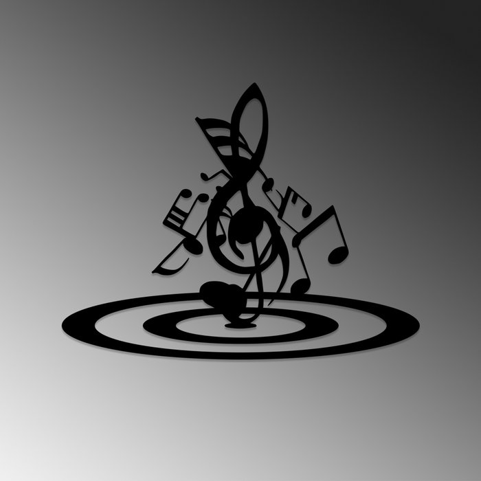 Wallity Musical 1 Escultura de Pared de Metal Negra Wallity Musical 1 Escultura de Pared de Metal Negra